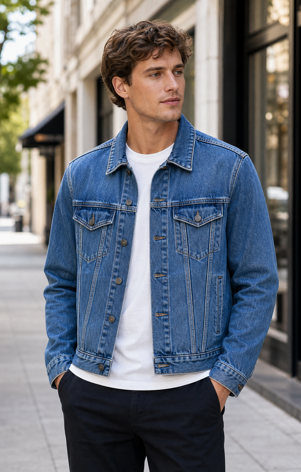 Northline Denim Denim Jacket generated on-model street demo